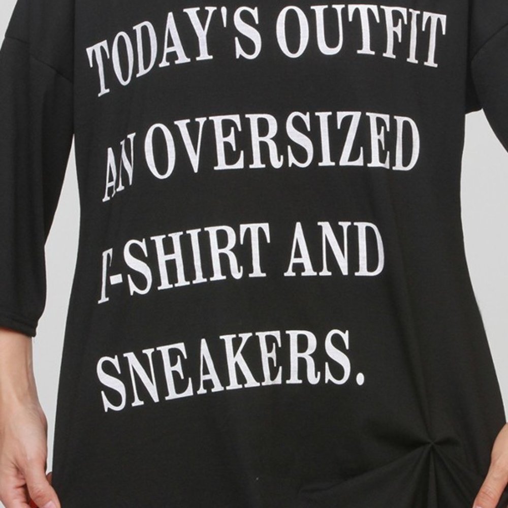 NWT Oversize Black White Today Outfit T Shirt - Picture 6 of 6